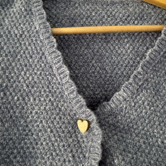 Cider Blue Knit Cardigan with Heart Buttons - Picture 3 of 3